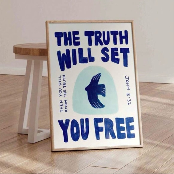 Truth Set You Free Faith Christian Artwork Decor, 12”x16” - Picture 1 of 4
